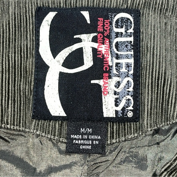 Guess Blazer Sports Jacket Corduroy Army Green Mens Size Medium Lined - Picture 3 of 10